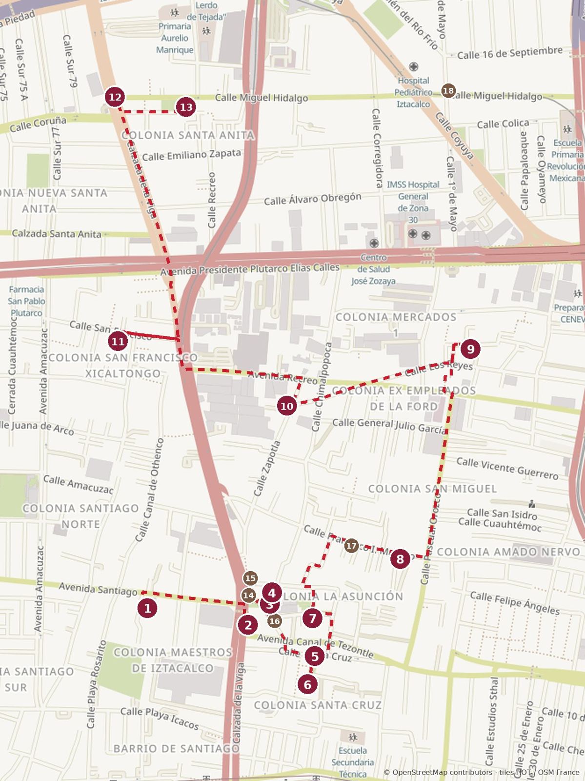 Iztacalco on Foot map