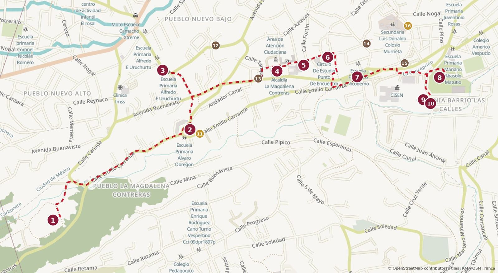 Magdalena Contreras on Foot map