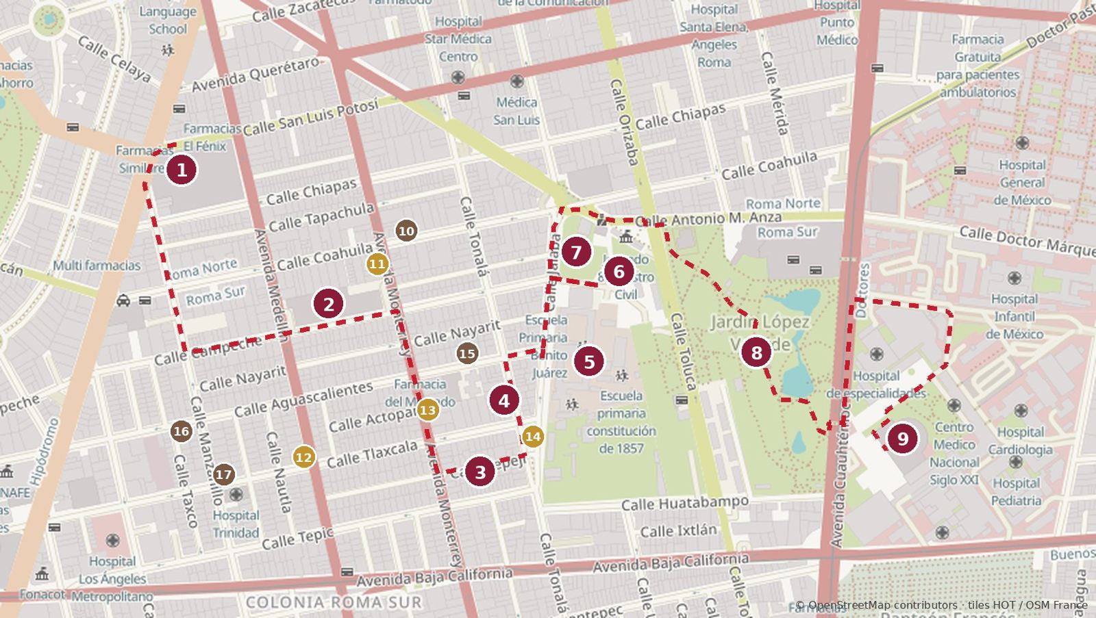 Roma Sur on Foot map